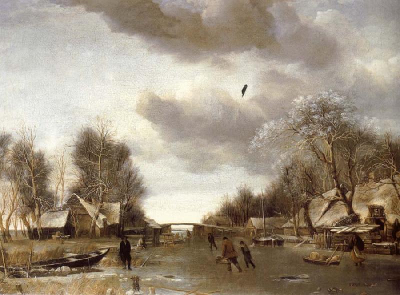 REMBRANDT Harmenszoon van Rijn Winter Scene Norge oil painting art